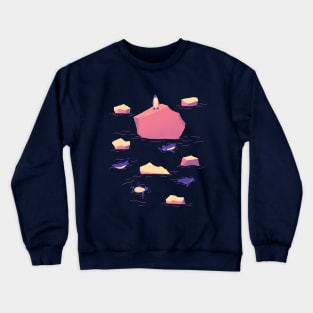 Penguin In Icy Waters - Sunset Colours Crewneck Sweatshirt